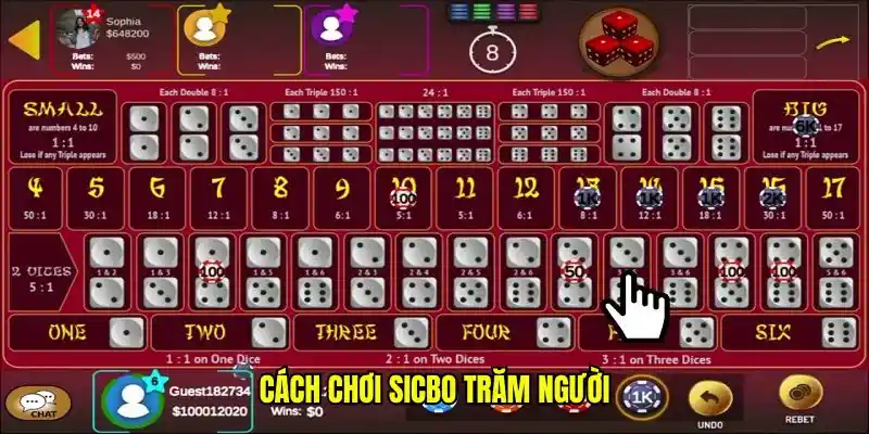 Cách chơi Sicbo trăm người